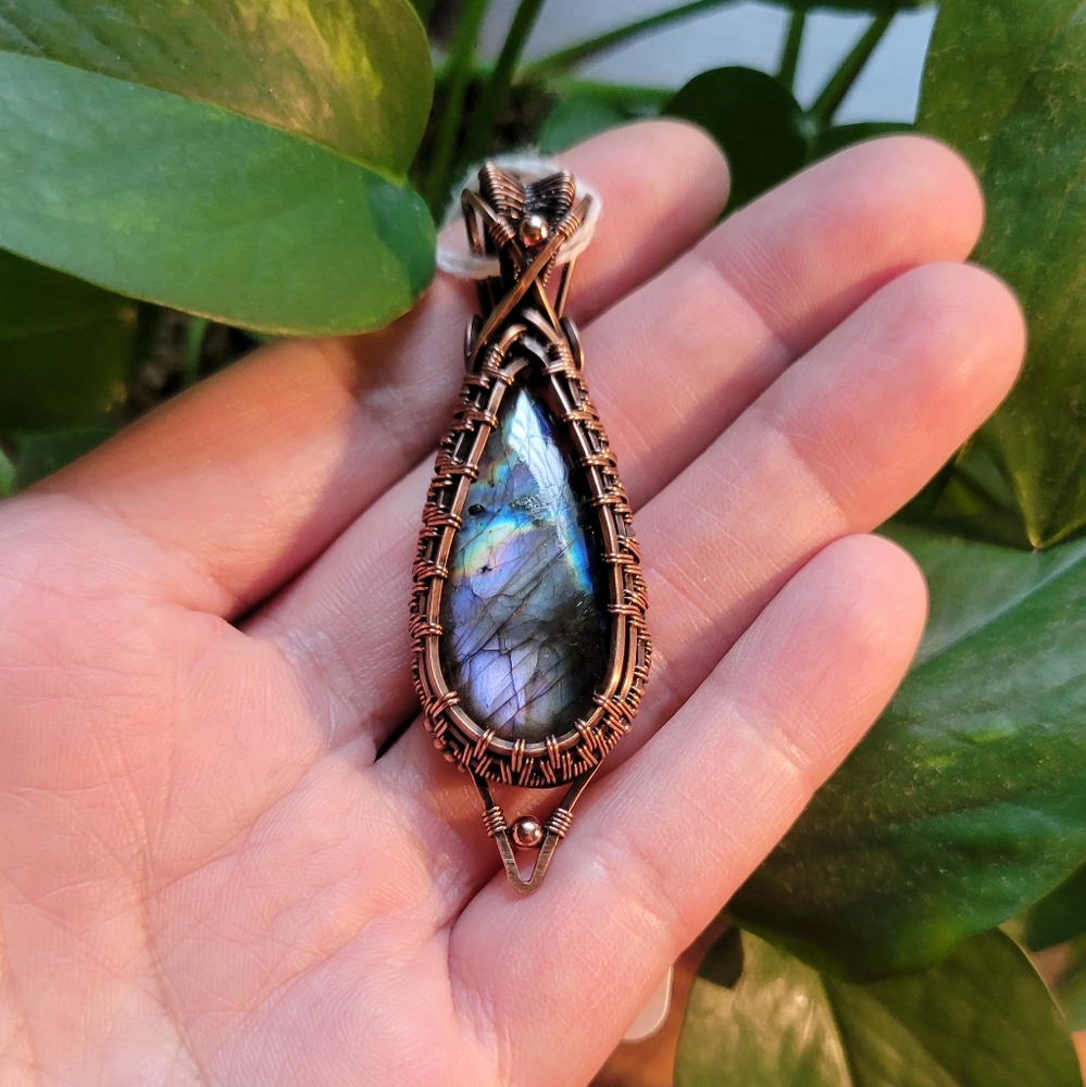 Purple Flash Labradorite Pendant